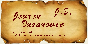 Jevrem Dušanović vizit kartica